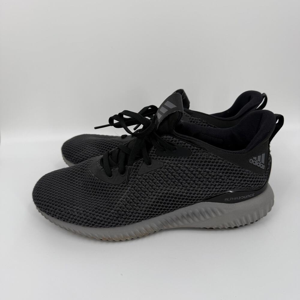 Adidas Women's Slip On Lace-Up Alphabounce Sneaker Shoes Round Toe Sz 9.5 black